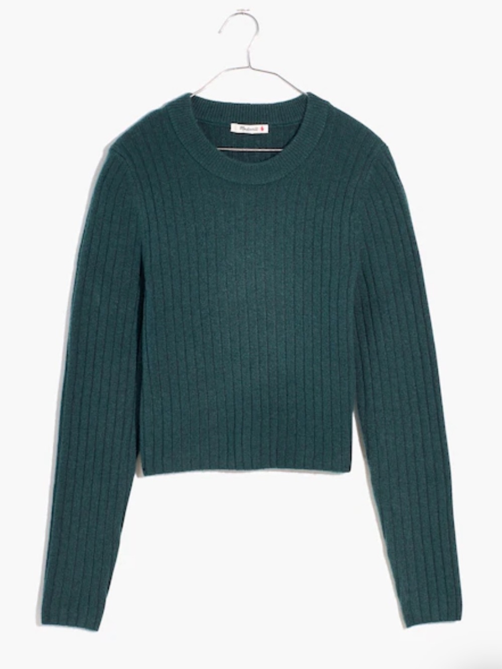 Madewell Readfield Pullover Sweater Green  Ribbed Crew Sweater. Size S . Style N